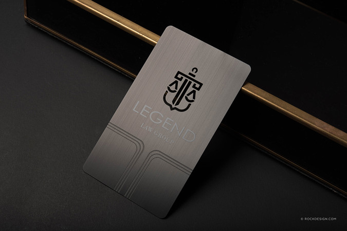 The True Legend Black Brushed Metal Business Cards - LEGEND