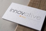 Innovated white embossed visiting card template 2