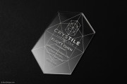 Geometric Laser Cut Crystal Clear Acrylic Business Card 1