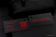 luxury-frost-prism-finish-etching-red-spot-color-qr-code-cut-through-black-metal-business-card-image-02