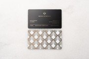 Fancy laser engraved black and white metal quick free visiting card template 4
