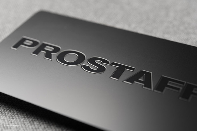 Stylish black metal business card template - Prostaff