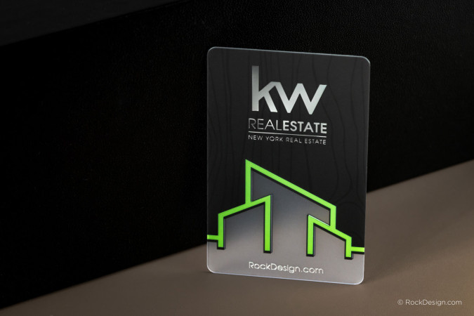 Professional Clear PVC Card with Stunning Silver Touches - KW Real Estate 