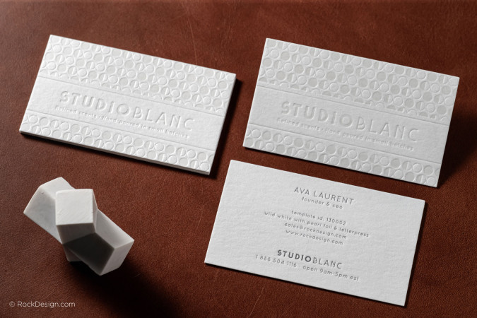 Serene Wild White Uncoated Business Cards - Ava Laurent