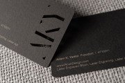 Black quick biz card with laser cutting and engraving 4