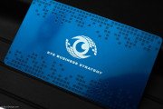 Pixel Patterned Laser Engraved Blue Metal Business Card 2