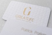 Gold Metallic Ink on White Name card with Debossing Business Card Template 4