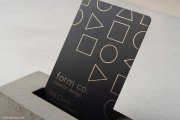 Simple modern vertical black and white metal business card with laser engraving 3
