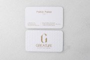Gold Metallic Ink on White Name card with Debossing Business Card Template 5