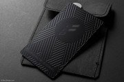 Geometric Laser Engraved Black Metal Business Card 2