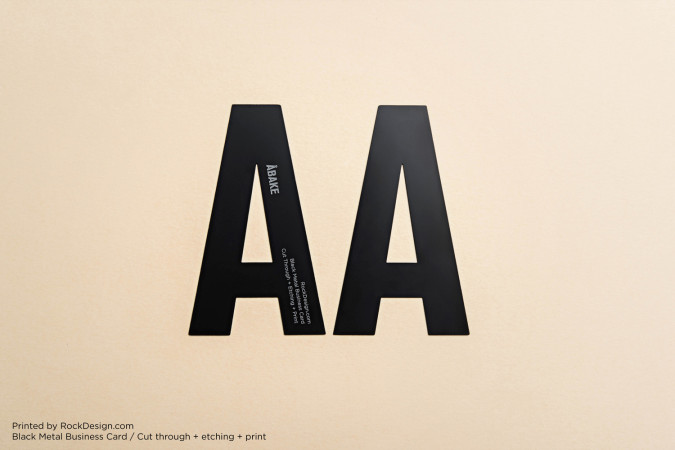 Unique Cut-Through  Etching Black Metal Business Card - Abake