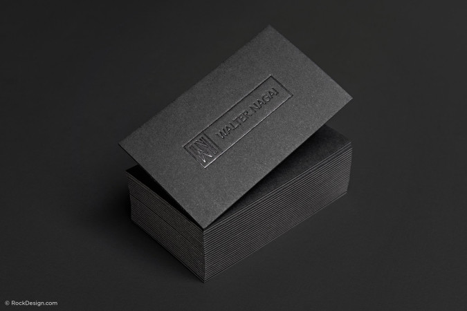 Professional black and gray triplex business card - Walter Nagai