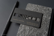 Laser cut quick black business card template 1