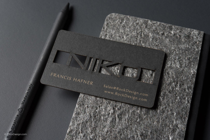 Modern business card with laser engraving with fast turn around time - Niko