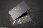 Black metal visiting card with laser engraving 2