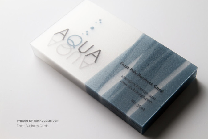 Patterned Semi-Translucent Frost Plastic Business Card Template - Aqua