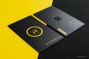 Black and yellow luxury metal business card template 3