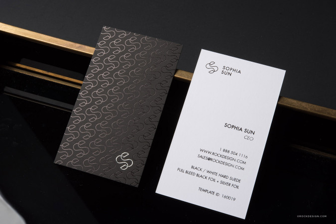 Patterned Black & White Business Card Template - Sophia Sun