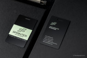 Black UV Printed Vertical Metal Card with Hangtag Template 1