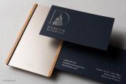 Navy, silver embossed business card template 4