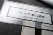 Transparent white ink business card template 4
