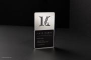 Silver & black metal cut through business card template 5