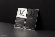 Silver & black metal cut through business card template 9