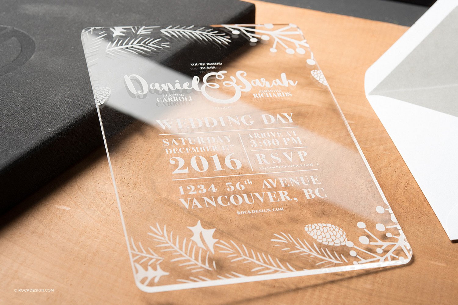 Crystal Clear Acrylic Wedding Invitation Template Daniel Sarah