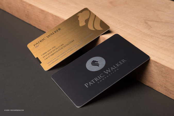 Premium Brushed Metallic PVC Plastic Business Card Template - Patric Walker