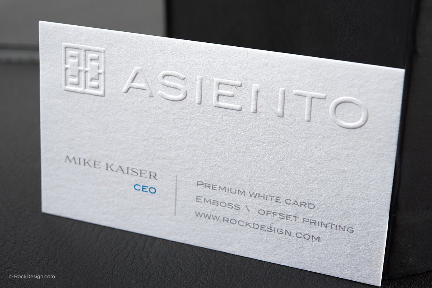 Embossed Design Free With Online Print Purchase Rockdesign Clic Embossed Offset Modern Business Card Asiento