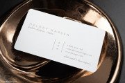 Customized white metal business card template 2