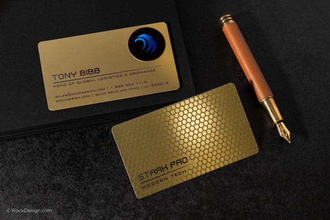 Gold Metal NFC Business Card - Stark Pro