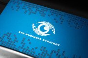 Pixel Patterned Laser Engraved Blue Metal Business Card 4