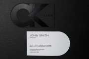 Black and White Hard Suede cardstock with Black foil Business Card Template 3