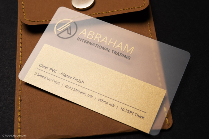 Modern Gold Translucent PVC Plastic Business Card Template Design - Abraham