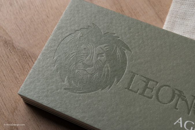 Professionally popular textured cream letterpress business card - Leoncio
