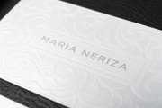 Elegant Laser Engraved White Metal Business Card 5