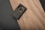 Black quick biz card with laser cutting and engraving 1