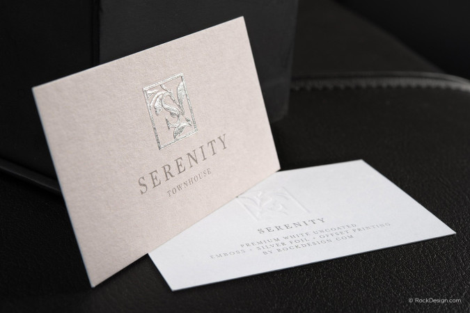 Classic foil stamped with emboss business card - Serenity