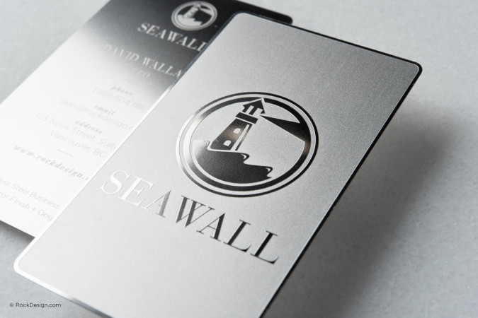Minimalist modern stainless steel business card - Seawall