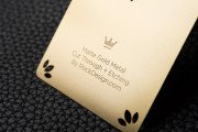 Metal Business card Template Matte Gold with Cut-Through Design  3