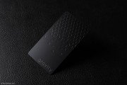 Etched Falling Triangles Laser Engraved Black Metal Business Card 2