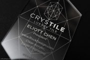 Geometric Laser Cut Crystal Clear Acrylic Business Card 2