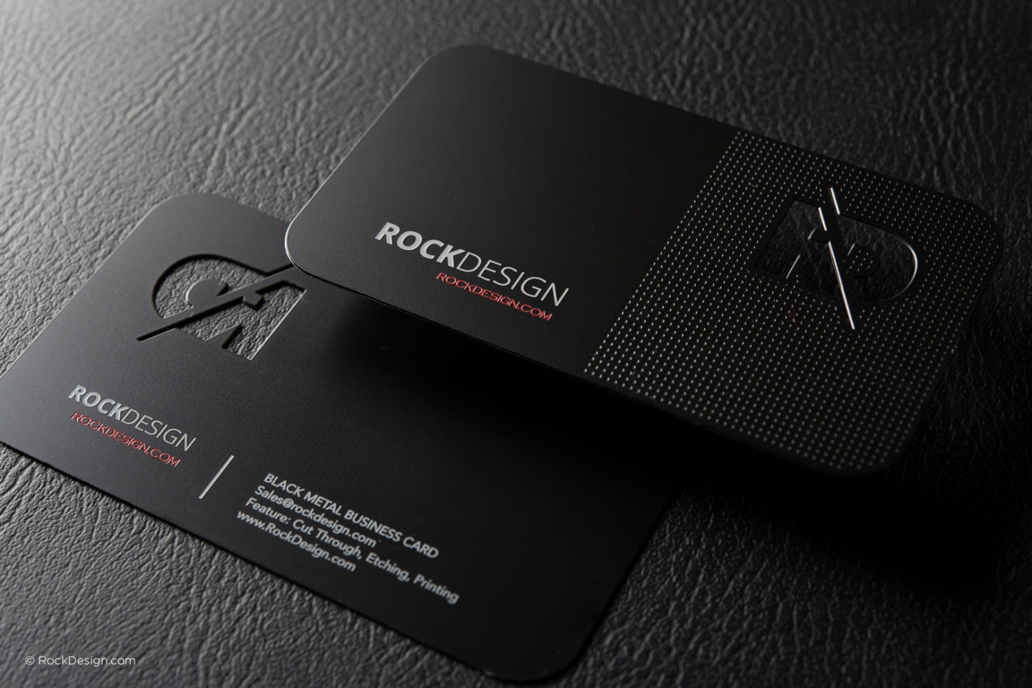 Professional black metal business card template RD