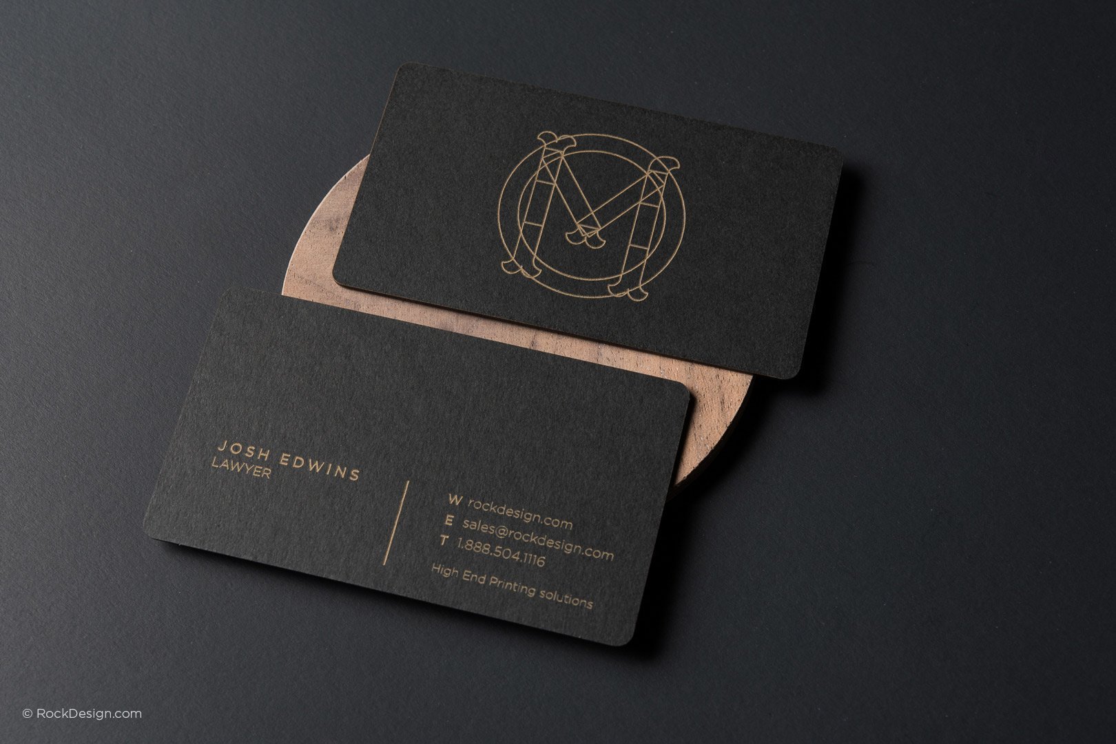 Laser Engraved Black Business Cards
