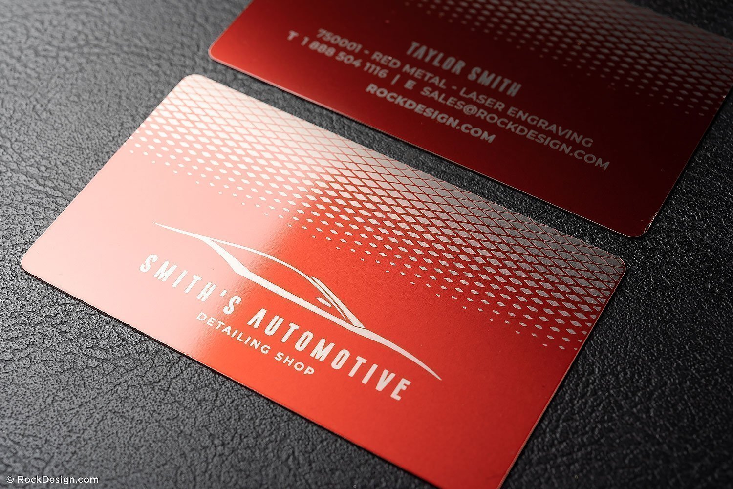 Red THICK Blank Metal Business Cards Laser Engravable 