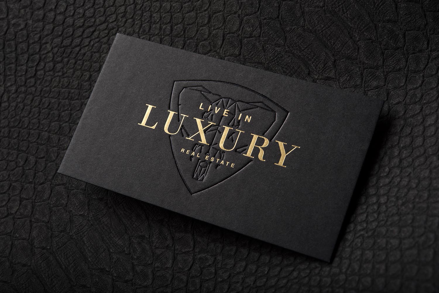 Luxury Black And Gold Foil Design On Triplex