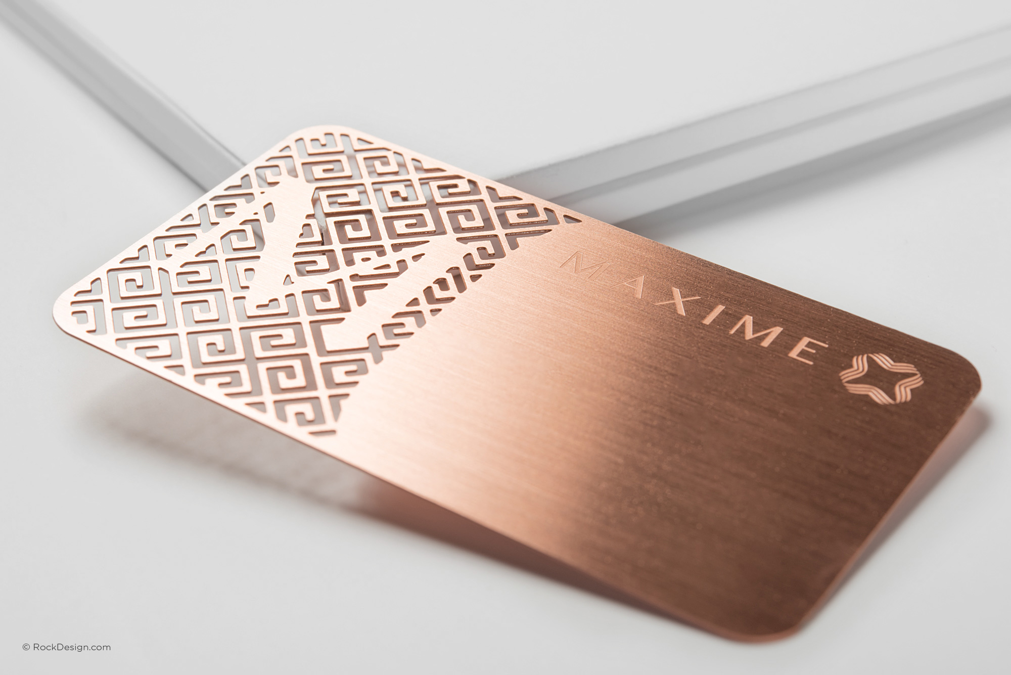 Luxury Rose Gold Metal Business Card With Brushed ...