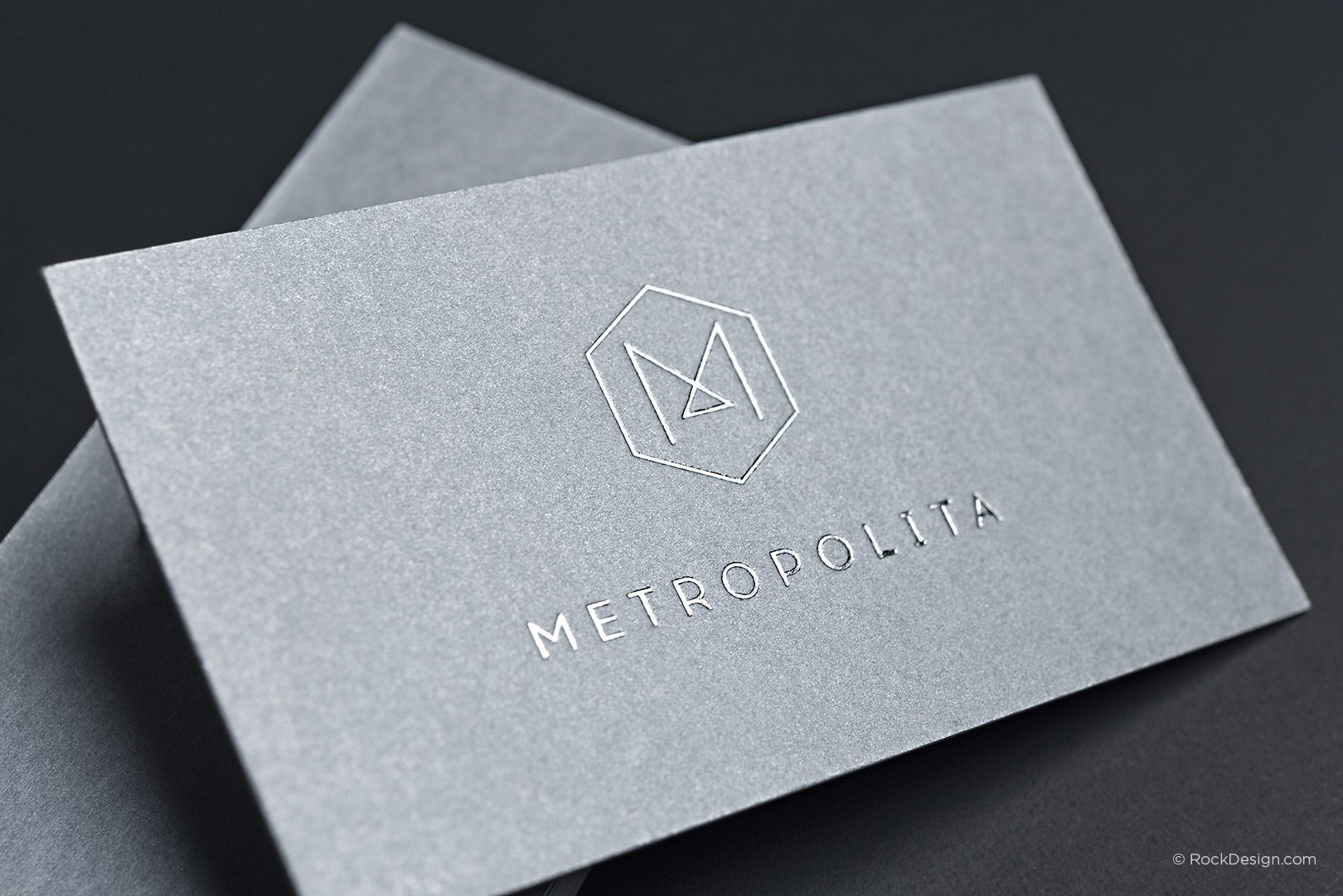 Luxury Business Card With Silver Grid