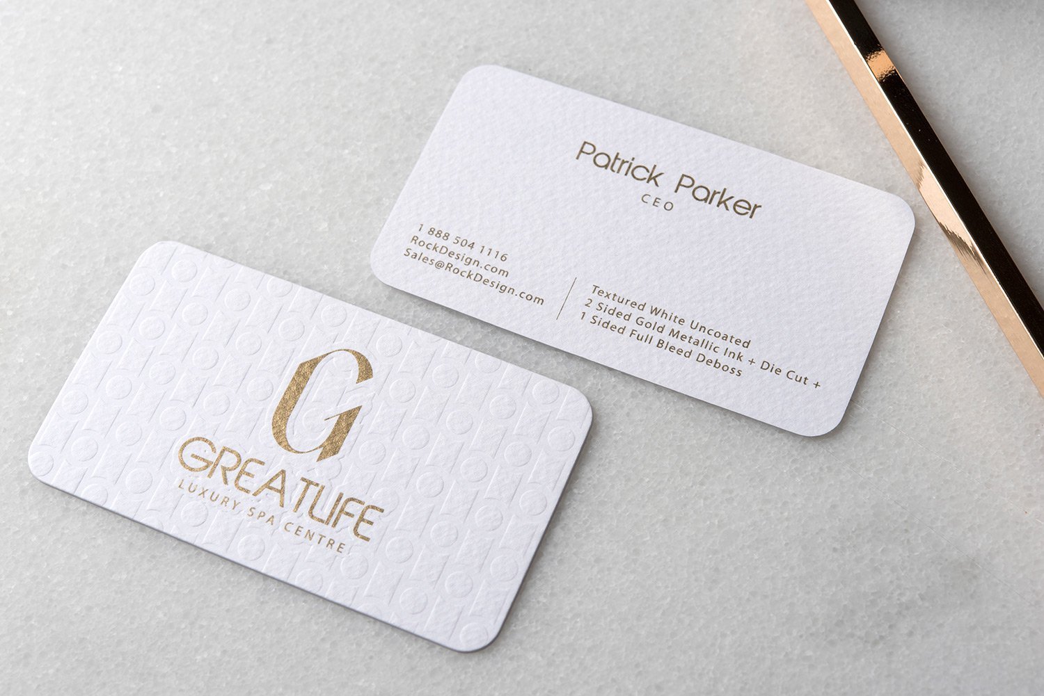 Free Gold On White Luxury Textured Business Card Template Greatlife Luxury Spa Centre